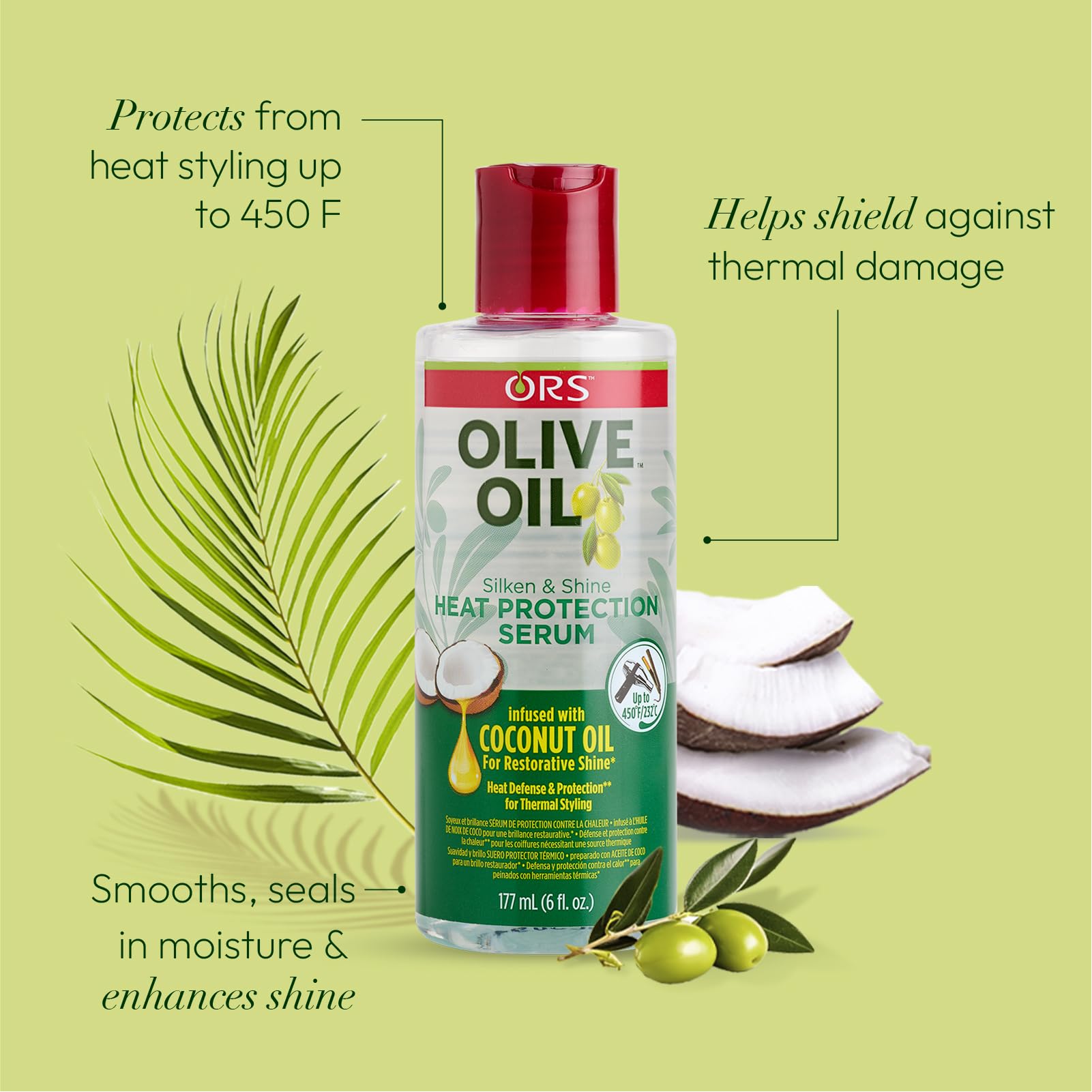 Organic R/S Root Stimulator Olive Oil Heat Protection Serum, 6 Ounce